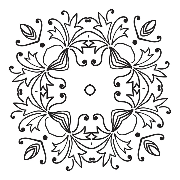 Disegno a mano zentangle floreale cornice decorativa — Vettoriale Stock