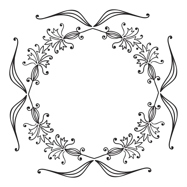 Hand drawing zentangle floral decorative frame — Stock Vector