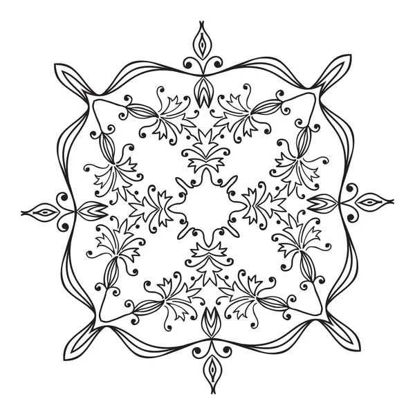 El zentangle dekoratif çerçeve çiçek çizimi — Stok Vektör