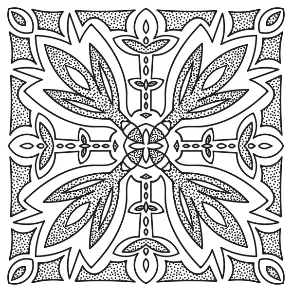 Hand tekening mandala element. Italiaanse majolica stijl — Stockvector