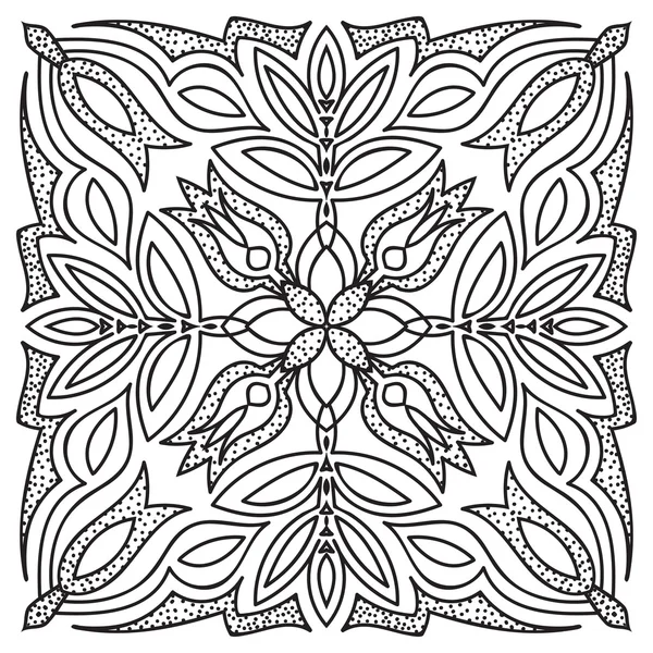 Elemento mandala disegno a mano. Stile maiolica italiana — Vettoriale Stock
