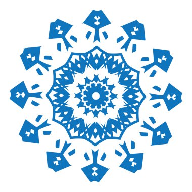 Kar tanesi beyaz zemin üzerine mavi siluet