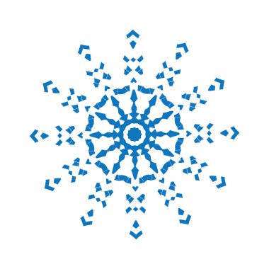 Kar tanesi beyaz zemin üzerine mavi siluet