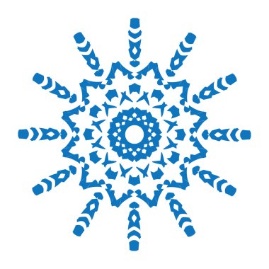 Kar tanesi beyaz zemin üzerine mavi siluet