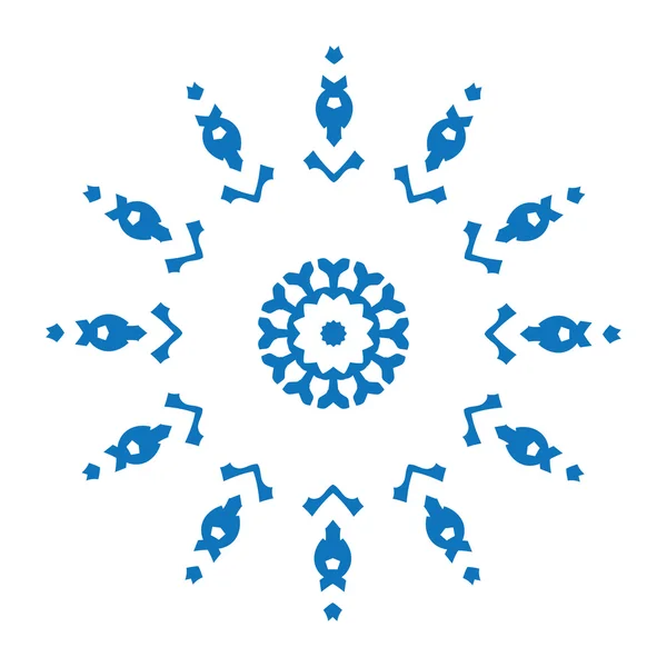 Silhouette blu di fiocco di neve su sfondo bianco — Vettoriale Stock