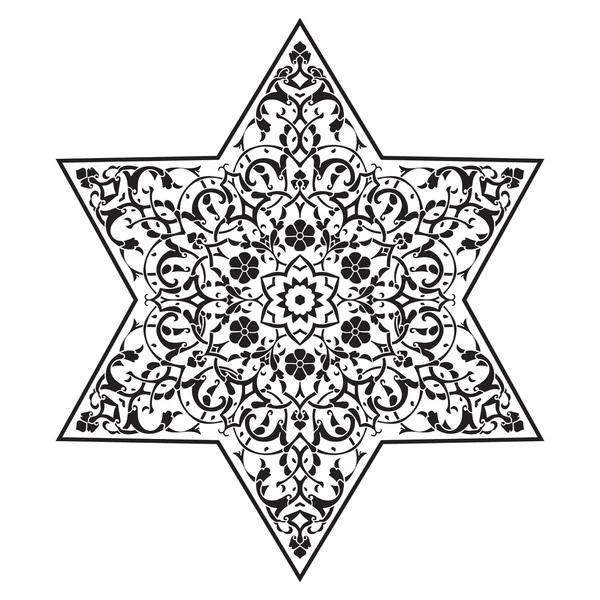 Patrón circular. Adorno étnico islámico para cerámica, azulejos, textiles, tatuajes — Archivo Imágenes Vectoriales