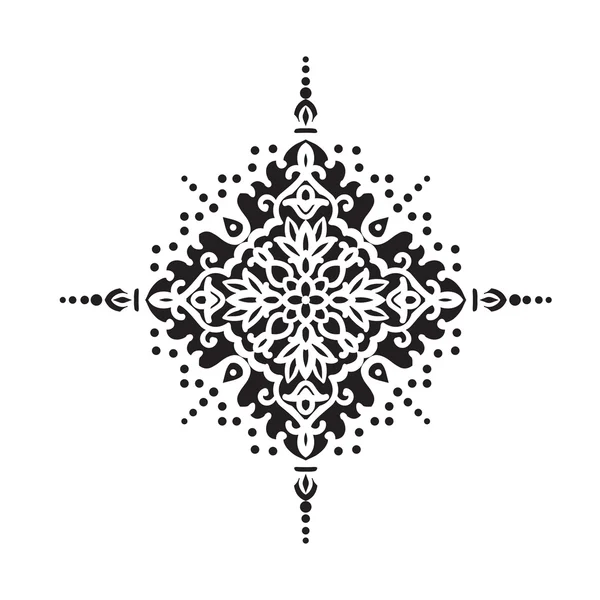 Patrón circular. Adorno étnico islámico para cerámica, azulejos, textiles, tatuajes — Vector de stock