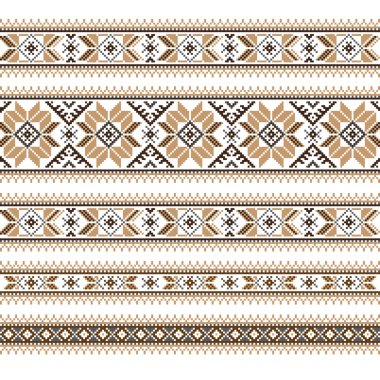 Etnik süsleme desen farklı renklerde kümesi