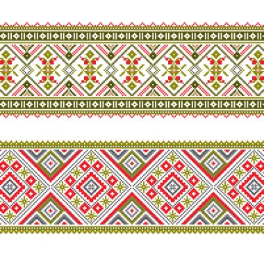 Set of Ethnic ornament pattern in different colors clipart