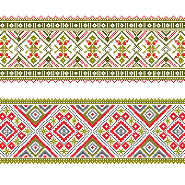 Conjunto de patrón de ornamento étnico en diferentes colores — Vector de stock