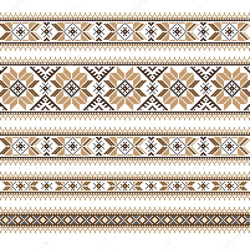 Set of Ethnic ornament pattern in different colors