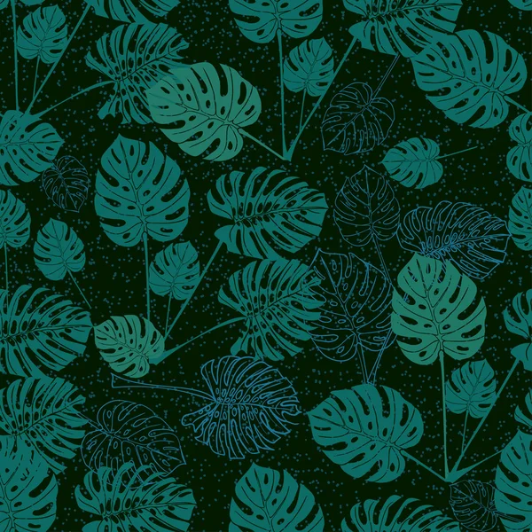 Vector illustration leaves of palm tree. Seamless pattern. — Stock ...