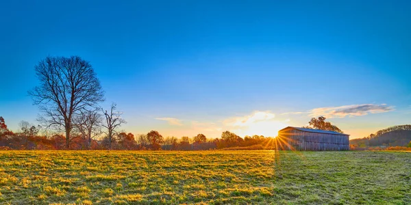 Granero Tabaco Amanecer Gravel Switch Kentucky —  Fotos de Stock