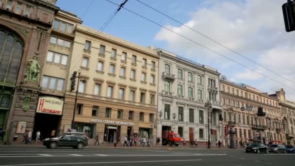 Weergave van de Nevsky Prospect — Stockvideo