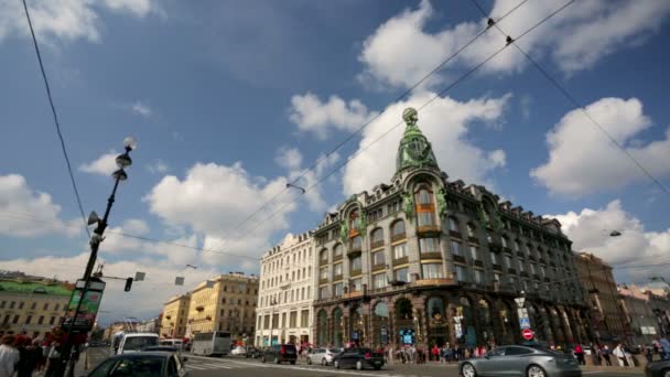 Widok z ulicy Newski Prospekt — Wideo stockowe