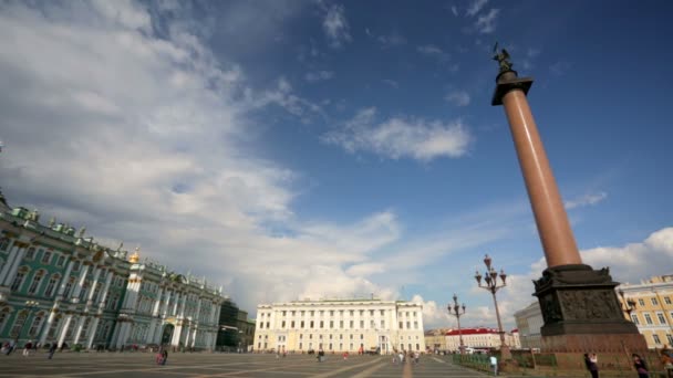 Hermitage museum and Alexander Column — Stock Video