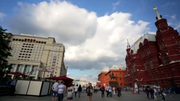 Historisch museum op het Manezhnaya plein — Stockvideo