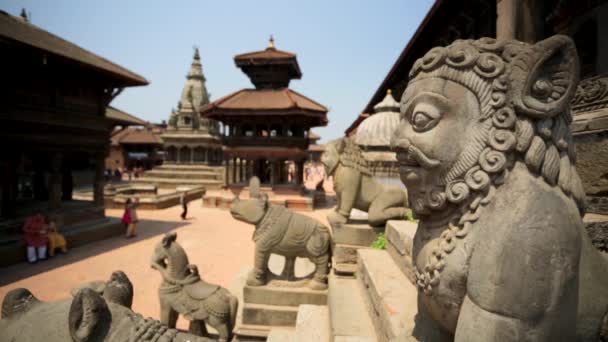 People at the famous Durbar Square — Stock Video