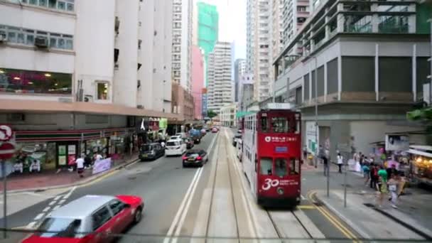 Blick auf die Stadt hongkong — Stockvideo