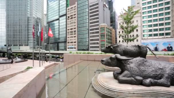 Plaza de intercambio de Hong Kong — Vídeo de stock