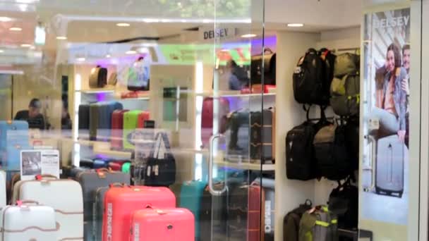 Delsey luggage store — Stock Video