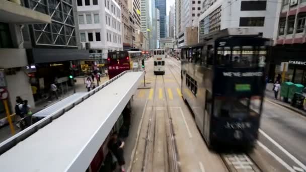 Blick auf die Stadt hongkong — Stockvideo