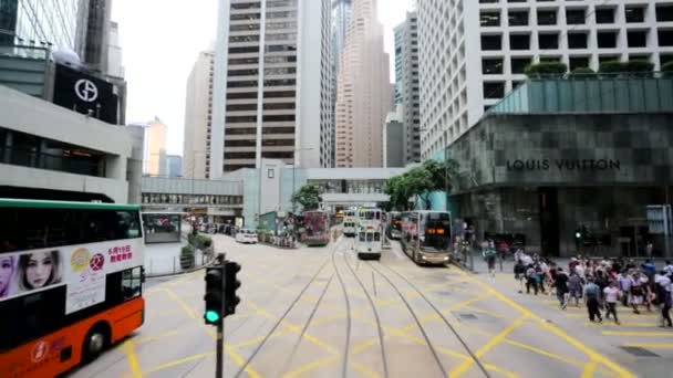 Blick auf die Stadt hongkong — Stockvideo