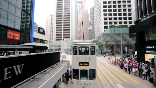 Blick auf die Stadt hongkong — Stockvideo