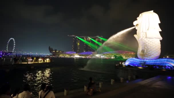 Spettacolo di luci del Marina Bay Sands — Video Stock