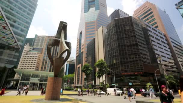 Människor på Raffles Place — Stockvideo