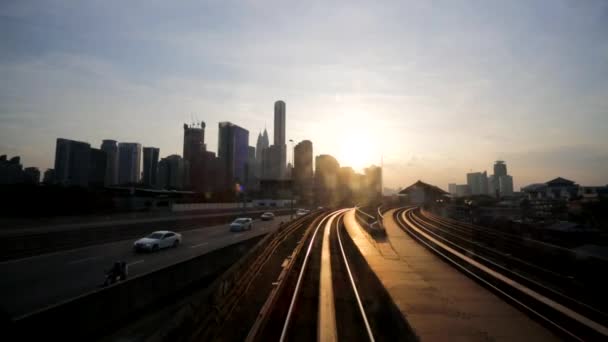 Moving metro train — Stock Video