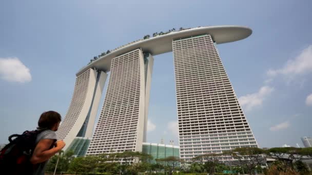 Marina Bay Sands курортный отель — стоковое видео