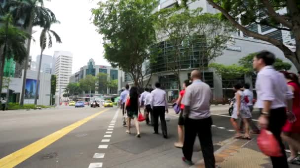 People crossing the street — Stock Video