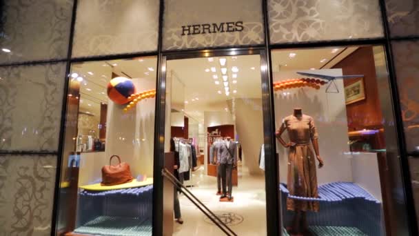 Магазин мод Hermes — стоковое видео