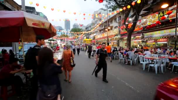 Straat restaurant Jalan Alor — Stockvideo