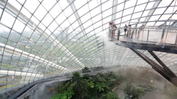 Ludzie w kopuły Cloud Forest. — Wideo stockowe