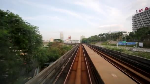 The citview from mouving LRT train — Stock Video