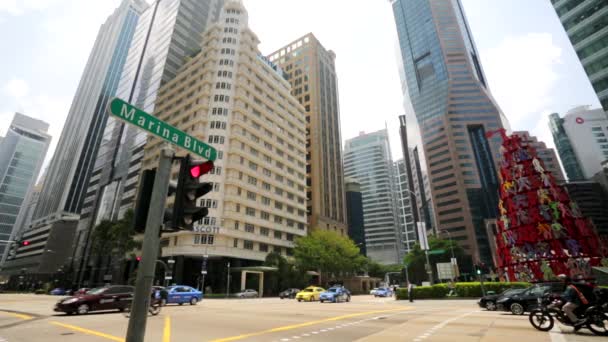 Raffles Place district — Stock Video