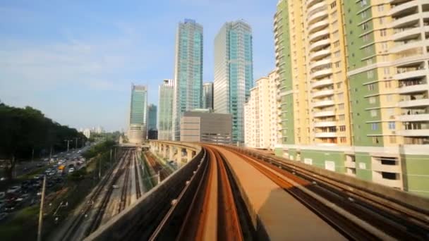 Moving metro train — Stock Video