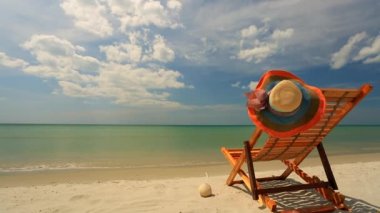 Sunlounger tropikal plaj