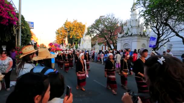 Aniversário de 38 anos Chiang Mai Flower Festival — Vídeo de Stock