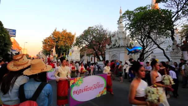 38 ° anniversario Chiang Mai Flower Festival — Video Stock
