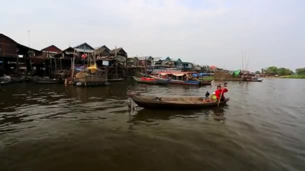 Floating village view — Stock Video