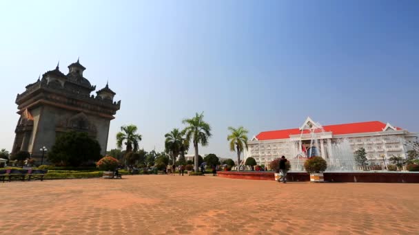 Vista do parque Patuxai — Vídeo de Stock