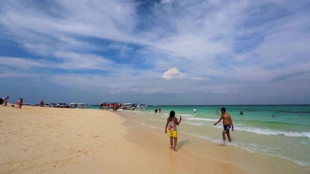 Persone che camminano su una spiaggia — Video Stock