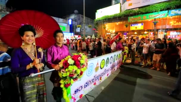 38-й юбилейный Цветочный фестиваль Чиангмая — стоковое видео