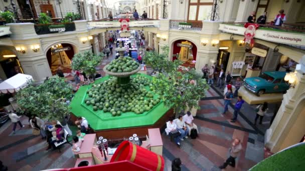 GUM fountain in Moscow — Stock Video