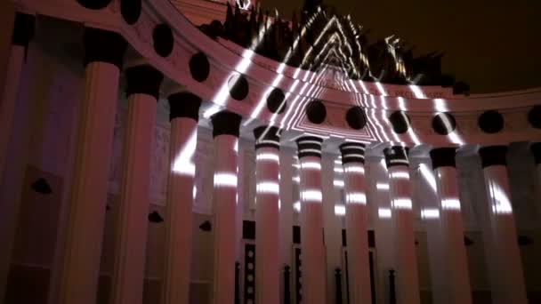 Centro de exposiciones iluminado — Vídeos de Stock