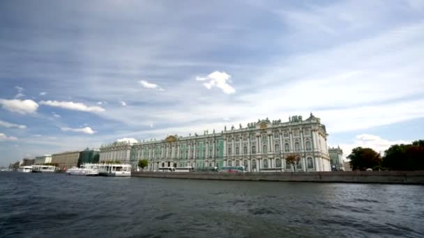 Boat trip along the Neva River — Stock Video