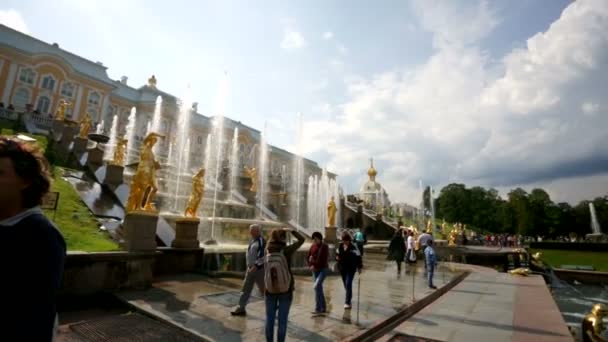 Samson fountain at Peterhof — Stock Video